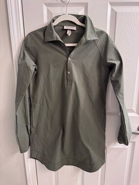 Skhoop Olive Green Long-Sleeve shirt dress